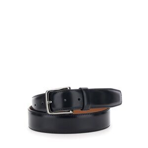 Tod's Men Black Belt With Adjustable Buckle Closure In Leather Man